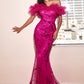 Off the Shoulder Tulle Gown by Cinderella Divine J818 - Special Occasion/Curves
