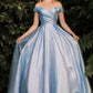 OFF THE SHOULDER ORGANZA BALL GOWN by Cinderella Divine J823- Special Occasion/Curves