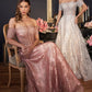 Off Shoulder Glitter A-Line Gown By Ladivine J835 - Women Evening Formal Gown - Special Occasion/Curves