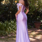 Cinderella Divine KV1056 FITTED GATHERED SATIN GOWN - Special Occasion