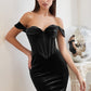 Off The Shoulder Short Dress By Ladivine OC017 - Women Evening Formal Gown
