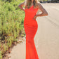 Neon Fitted Satin Dress by Cinderella Divine SE016P - Special Occasion