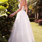 Floral Lace Bodice Tulle A-line Bridal Gown by Cinderella Divine TY15